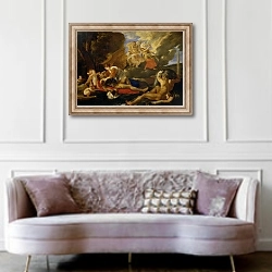 «Rinaldo and Armida» в интерьере гостиной в классическом стиле над диваном