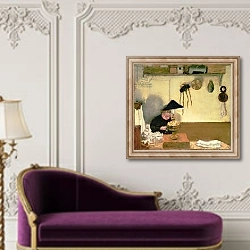 «Madame Vuillard Sewing» в интерьере в классическом стиле над банкеткой