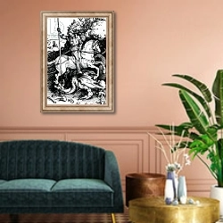 «St. George and the Dragon, 1504» в интерьере классической гостиной над диваном