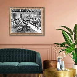 «Illustration taken by Paul Christian Kirchner, 1724 3» в интерьере классической гостиной над диваном