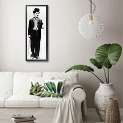 «История в черно-белых фото 2» в интерьере светлой гостиной в скандинавском стиле над диваном
