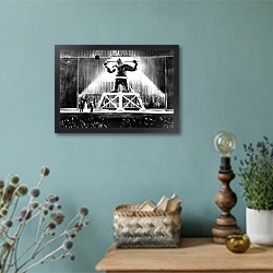 «Wray, Fay (King Kong) 4» в интерьере в стиле ретро с бирюзовыми стенами