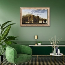 «Замок Абберген» в интерьере гостиной в зеленых тонах