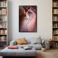 «Египет. Цветной каньон. Зигзаг» в интерьере современной светлой гостиной над диваном
