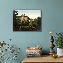 «Франция. Клиссон, дворец» в интерьере в стиле ретро с бирюзовыми стенами