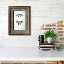 «Раскладные столы» в интерьере кабинета с кирпичной стеной