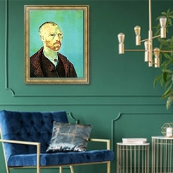 «Автопортрет (Посвященный Полю Гогену)» в интерьере в классическом стиле с зеленой стеной