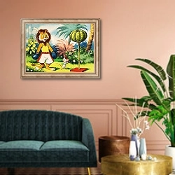 «Leo the Friendly Lion 40» в интерьере классической гостиной над диваном