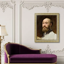 «Портрет Фавра» в интерьере в классическом стиле над банкеткой