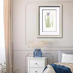 «Iris spuria» в интерьере спальни в стиле прованс с синими деталями