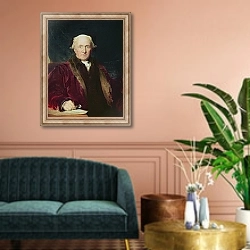 «John Julius Angerstein, 1816» в интерьере классической гостиной над диваном