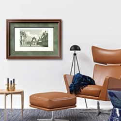 «Fontainebleau, Cour D'Honneur 1» в интерьере кабинета с кожаным креслом