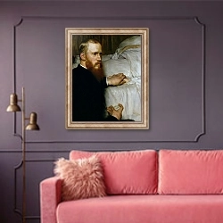 «Portrait of Dr Washington Epps, My Doctor, May 1885» в интерьере гостиной с розовым диваном