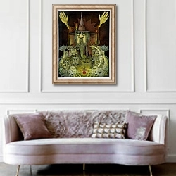 «Zodiac Magician» в интерьере гостиной в классическом стиле над диваном