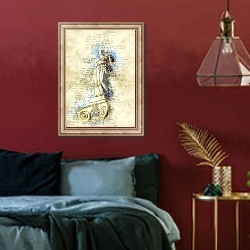 «Статуя Акрополя с письмом» в интерьере спальни с акцентной стеной