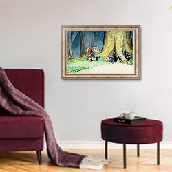 «The Wind in the Willows 80» в интерьере гостиной в бордовых тонах