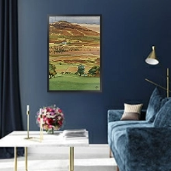 «Across the Glen, Dervaig, Isle of Mull» в интерьере в классическом стиле в синих тонах
