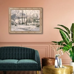 «Winter Landscape, 1879» в интерьере классической гостиной над диваном