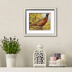 «British Birds - Pheasant» в интерьере в стиле прованс с лавандой и свечами
