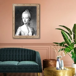 «Portrait of Marie-Antoinette of Habsbourg-Lorraine, c.1771» в интерьере классической гостиной над диваном