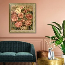 «Flowers, 1913-19» в интерьере классической гостиной над диваном