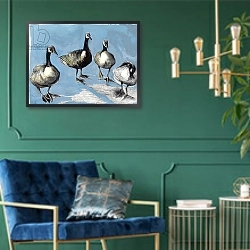 «Friendly Canada Geese, 2012,» в интерьере в классическом стиле в фиолетовых тонах