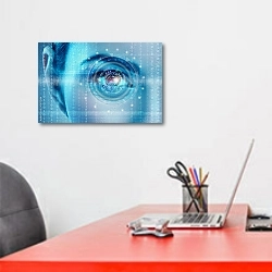 «Цифровая информация» в интерьере офиса над рабочим местом сотрудника