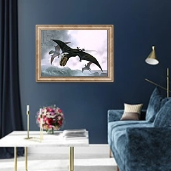 «Dimorphodon» в интерьере в классическом стиле в синих тонах