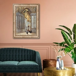 «In the Cathedral of Monreale» в интерьере классической гостиной над диваном