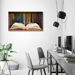 «Очки на книге» в интерьере современного офиса в минималистичном стиле