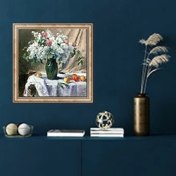 «Vase of flowers 2» в интерьере в классическом стиле в синих тонах