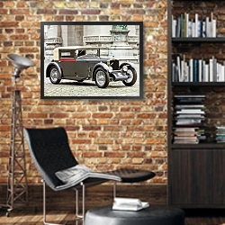 «Tracta D2 9CV Faux Cabriolet '1933» в интерьере кабинета в стиле лофт с кирпичными стенами