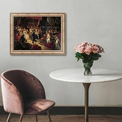 «The Abdication of Charles V 1841» в интерьере в классическом стиле над креслом