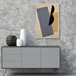 «Composition» в интерьере в стиле минимализм над тумбой