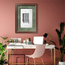 «Платяной шкаф» в интерьере современного кабинета в розовых тонах