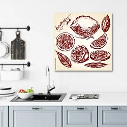 «Эскиз с лимоном» в интерьере кухни над мойкой