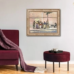 «Dejeuner al Fresco» в интерьере гостиной в бордовых тонах