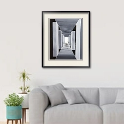 «A corridor in space» в интерьере светлой гостиной в скандинавском стиле