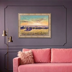 «Remains of the Day, 2003» в интерьере гостиной с розовым диваном