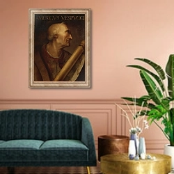 «Amerigo Vespucci» в интерьере классической гостиной над диваном