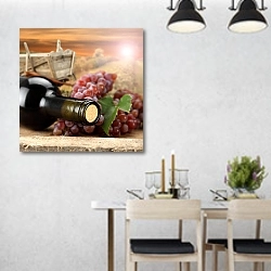 «Вино» в интерьере современной столовой над обеденным столом