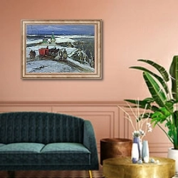 «The Closed Sleigh» в интерьере классической гостиной над диваном