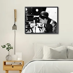 «История в черно-белых фото 812» в интерьере белой спальни в скандинавском стиле