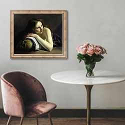 «Penitent Magdalen» в интерьере в классическом стиле над креслом