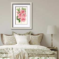 «Azalea indica gigantiflora» в интерьере спальни в стиле прованс над кроватью