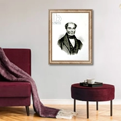 «Moses Mendelssohn» в интерьере гостиной в бордовых тонах