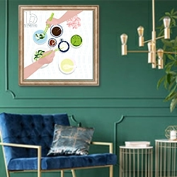 «Food by @Melisswoks» в интерьере в классическом стиле с зеленой стеной