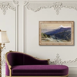 «No.0950 Mount Athos, 1857» в интерьере в классическом стиле над банкеткой