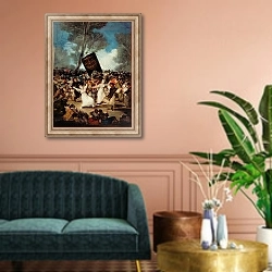 «The Burial of the Sardine c.1812-19» в интерьере классической гостиной над диваном