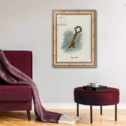 «The Key» в интерьере гостиной в бордовых тонах